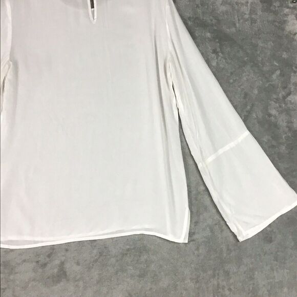 Treasure & Bond Women Size Small Top Pullover Sheer Ivory Bell Sleeves Slit Side - Picture 16 of 16